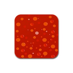 Decorative dots pattern Rubber Square Coaster (4 pack) 