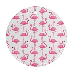 Pink Flamingos Pattern Ornament (round) by Nexatart