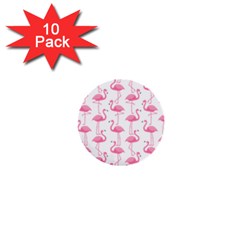 Pink Flamingos Pattern 1  Mini Buttons (10 Pack)  by Nexatart