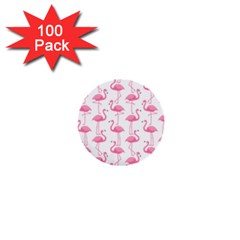 Pink Flamingos Pattern 1  Mini Buttons (100 Pack)  by Nexatart