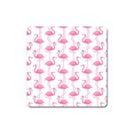 Pink Flamingos Pattern Square Magnet Front