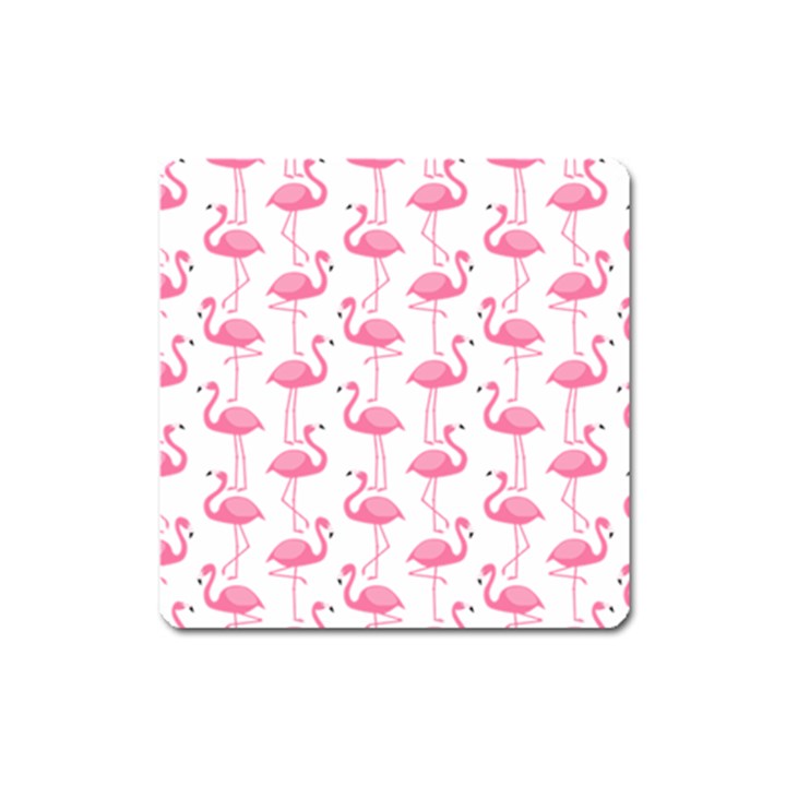 Pink Flamingos Pattern Square Magnet