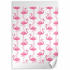 Pink Flamingos Pattern Canvas 12  X 18   by Nexatart