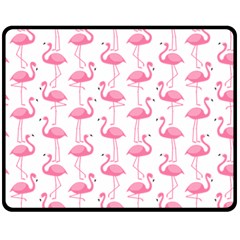 Pink Flamingos Pattern Fleece Blanket (medium)  by Nexatart