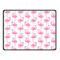 Pink Flamingos Pattern Double Sided Fleece Blanket (small)  by Nexatart