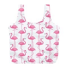 Pink Flamingos Pattern Full Print Recycle Bags (l)  by Nexatart