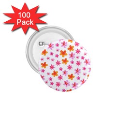 Watercolor Summer Flowers Pattern 1 75  Buttons (100 Pack) 