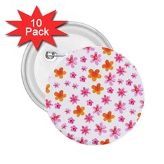 Watercolor Summer Flowers Pattern 2 25  Buttons (10 Pack)  by TastefulDesigns