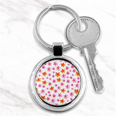 Watercolor Summer Flowers Pattern Key Chains (round)  by TastefulDesigns