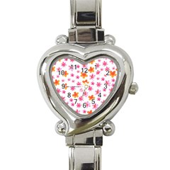 Watercolor Summer Flowers Pattern Heart Italian Charm Watch by TastefulDesigns