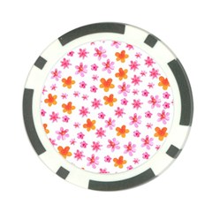 Watercolor Summer Flowers Pattern Poker Chip Card Guard by TastefulDesigns