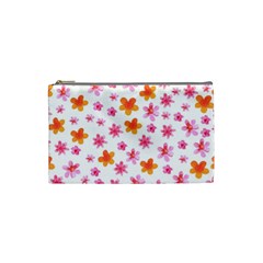 Watercolor Summer Flowers Pattern Cosmetic Bag (small)  by TastefulDesigns