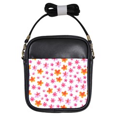 Watercolor Summer Flowers Pattern Girls Sling Bags by TastefulDesigns