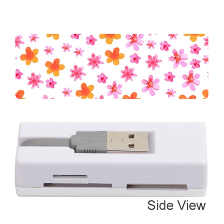 Watercolor Summer Flowers Pattern Memory Card Reader (Stick) 