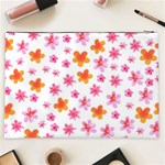 Watercolor Summer Flowers Pattern Cosmetic Bag (XXL)  Back