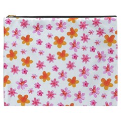 Watercolor Summer Flowers Pattern Cosmetic Bag (xxxl)  by TastefulDesigns