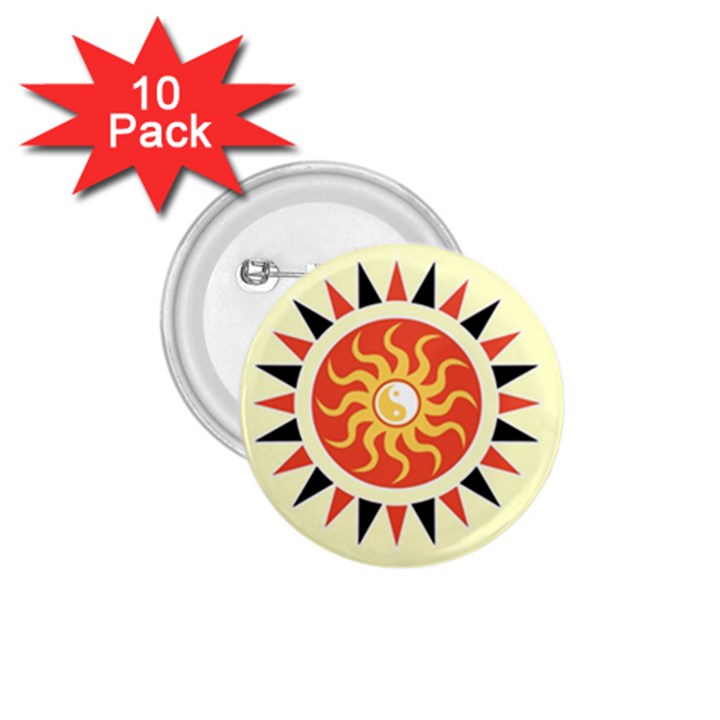 Yin Yang Sunshine 1.75  Buttons (10 pack)