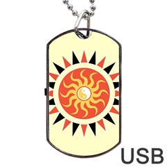 Yin Yang Sunshine Dog Tag Usb Flash (one Side) by linceazul