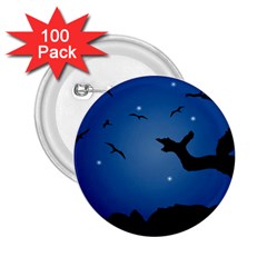 Nightscape Landscape Illustration 2 25  Buttons (100 Pack)  by dflcprints