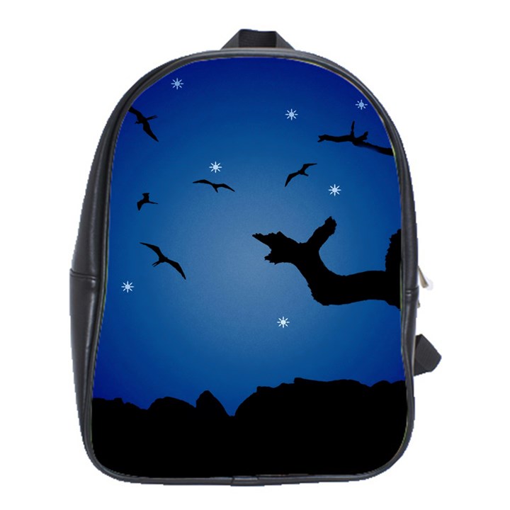 Nightscape Landscape Illustration School Bags(Large) 