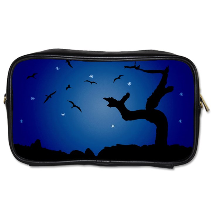 Nightscape Landscape Illustration Toiletries Bags 2-Side