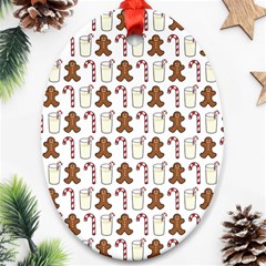 Christmas Trio Pattern Oval Ornament (two Sides) by Nexatart