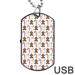 Christmas Trio Pattern Dog Tag Usb Flash (one Side) by Nexatart