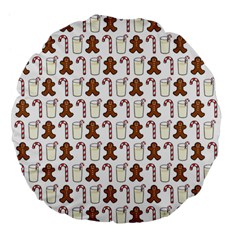 Christmas Trio Pattern Large 18  Premium Flano Round Cushions by Nexatart