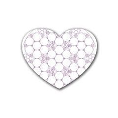 Density Multi Dimensional Gravity Analogy Fractal Circles Rubber Coaster (heart)  by Nexatart