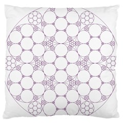 Density Multi Dimensional Gravity Analogy Fractal Circles Large Flano Cushion Case (one Side) by Nexatart