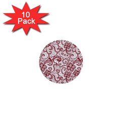 Transparent Lace With Flowers Decoration 1  Mini Buttons (10 Pack)  by Nexatart