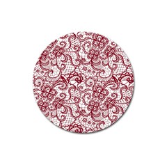 Transparent Lace With Flowers Decoration Magnet 3  (round) by Nexatart