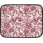 Transparent Lace With Flowers Decoration Double Sided Fleece Blanket (Mini)  35 x27  Blanket Front