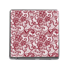 Transparent Lace With Flowers Decoration Memory Card Reader (square) by Nexatart