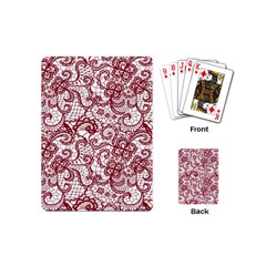 Transparent Lace With Flowers Decoration Playing Cards (mini)  by Nexatart