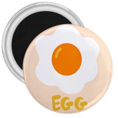 Egg Eating Chicken Omelette Food 3  Magnets by Nexatart