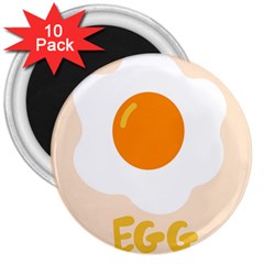 Egg Eating Chicken Omelette Food 3  Magnets (10 Pack)  by Nexatart