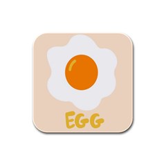 Egg Eating Chicken Omelette Food Rubber Square Coaster (4 Pack)  by Nexatart