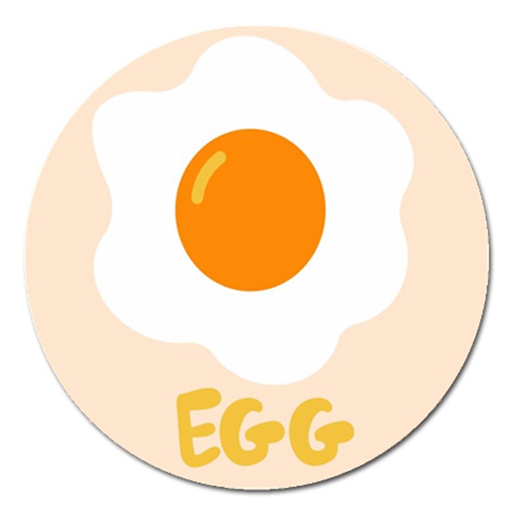 Egg Eating Chicken Omelette Food Magnet 5  (Round)