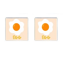 Egg Eating Chicken Omelette Food Cufflinks (square) by Nexatart