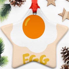 Egg Eating Chicken Omelette Food Star Ornament (two Sides) by Nexatart