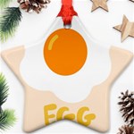 Egg Eating Chicken Omelette Food Star Ornament (Two Sides) Front