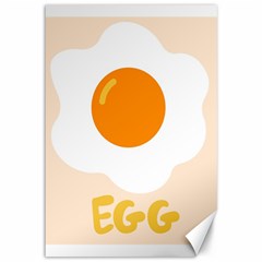 Egg Eating Chicken Omelette Food Canvas 12  X 18   by Nexatart