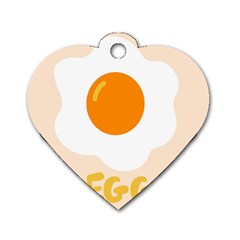 Egg Eating Chicken Omelette Food Dog Tag Heart (one Side) by Nexatart