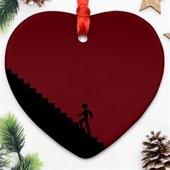 Walking Stairs Steps Person Step Ornament (heart) by Nexatart