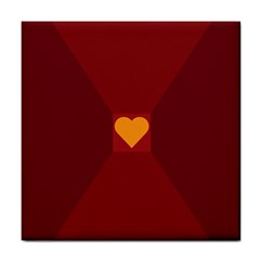 Heart Red Yellow Love Card Design Tile Coasters by Nexatart