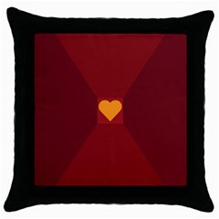 Heart Red Yellow Love Card Design Throw Pillow Case (black) by Nexatart