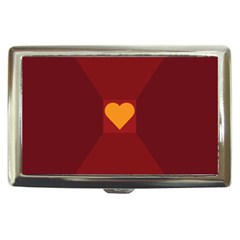 Heart Red Yellow Love Card Design Cigarette Money Cases by Nexatart