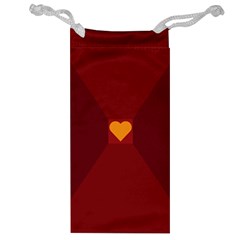 Heart Red Yellow Love Card Design Jewelry Bag by Nexatart