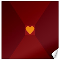 Heart Red Yellow Love Card Design Canvas 12  X 12   by Nexatart